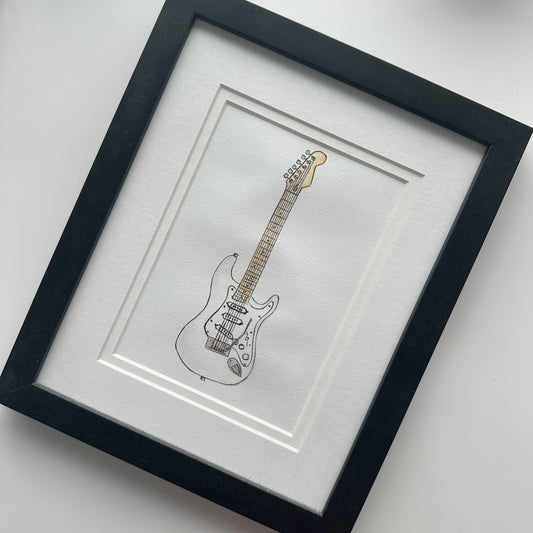 White guitar - Alice Jane Art & Prints