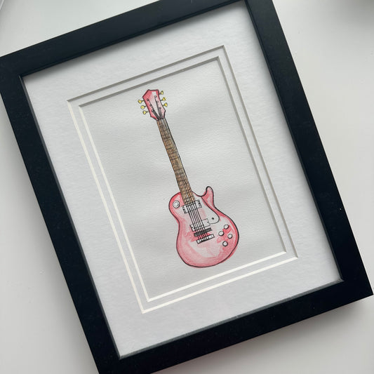 Red guitar - Alice Jane Art & Prints