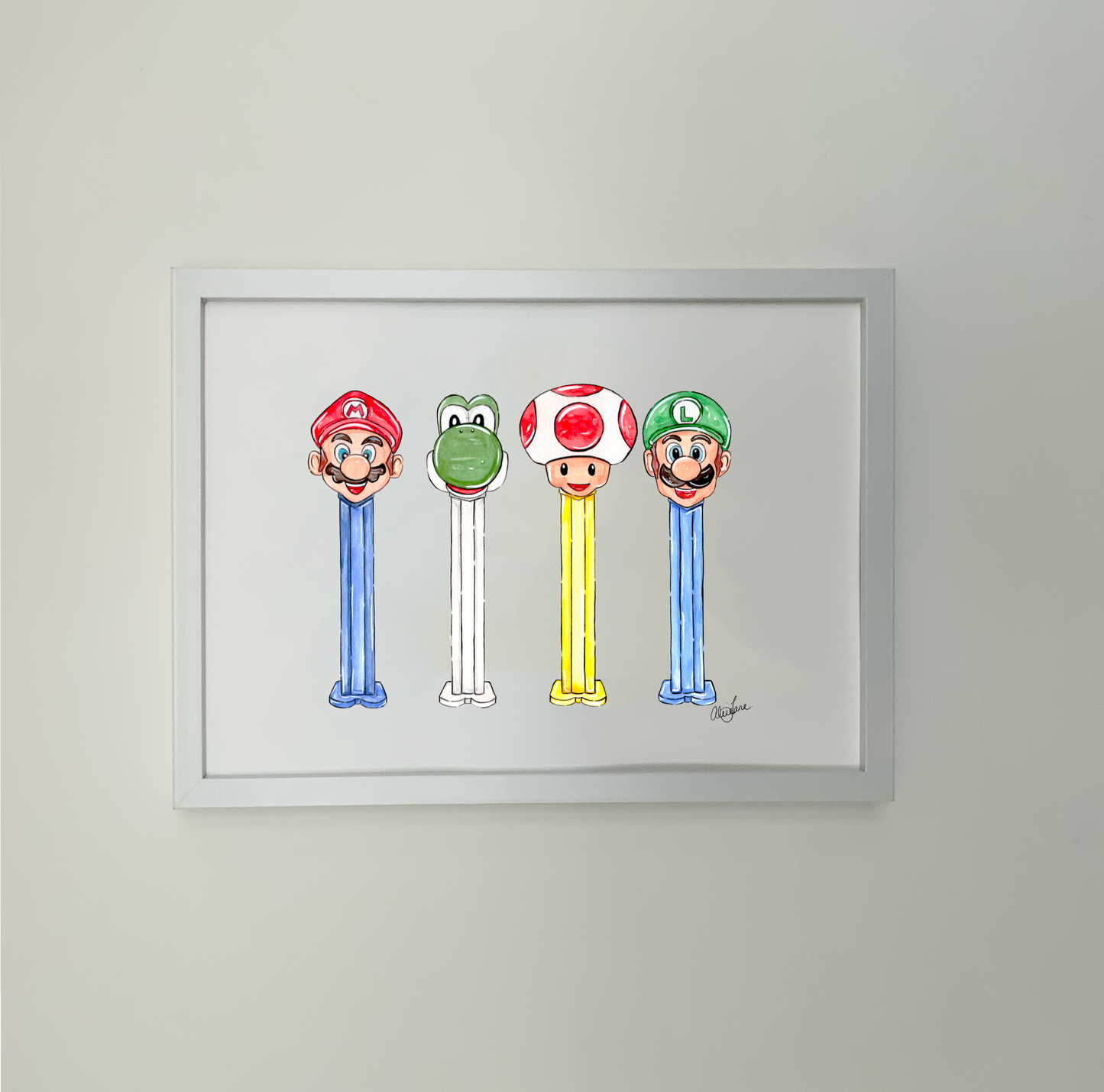 Mario Pez Dispensers Print - Alice Jane Art & Prints
