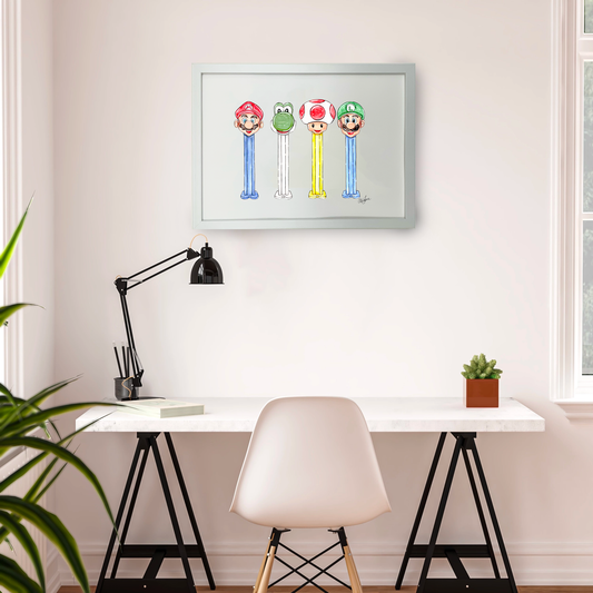 Mario Pez Dispensers Print - Alice Jane Art & Prints