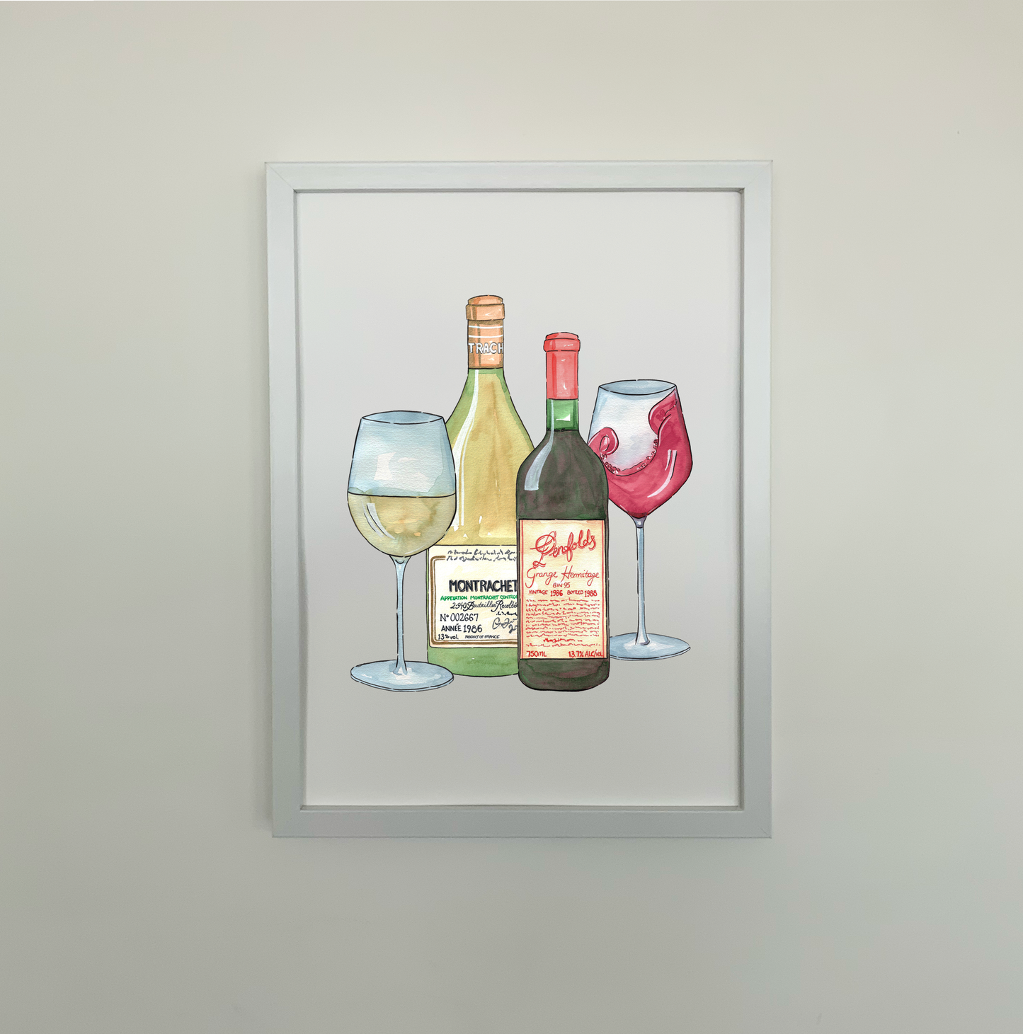 Perfect Pair Red and White Wine Print - AliceJane