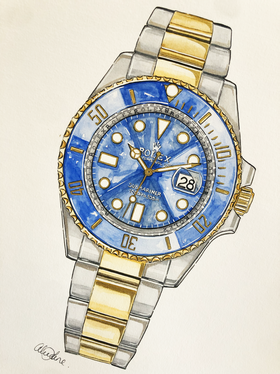 Rolex Submariner Watch Print - Alice Jane Art & Prints