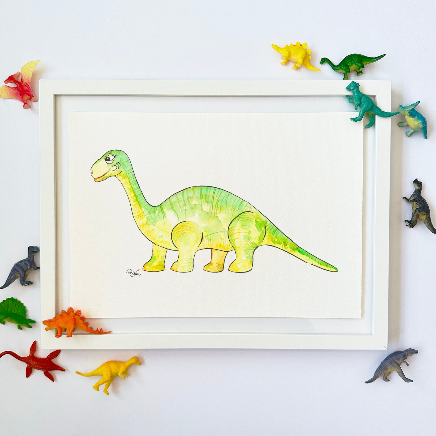 Green Dinosaur print - Alice Jane Art & Prints