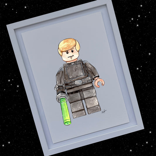 Star Wars Luke Skywalker Lego Print - Alice Jane Art & Prints