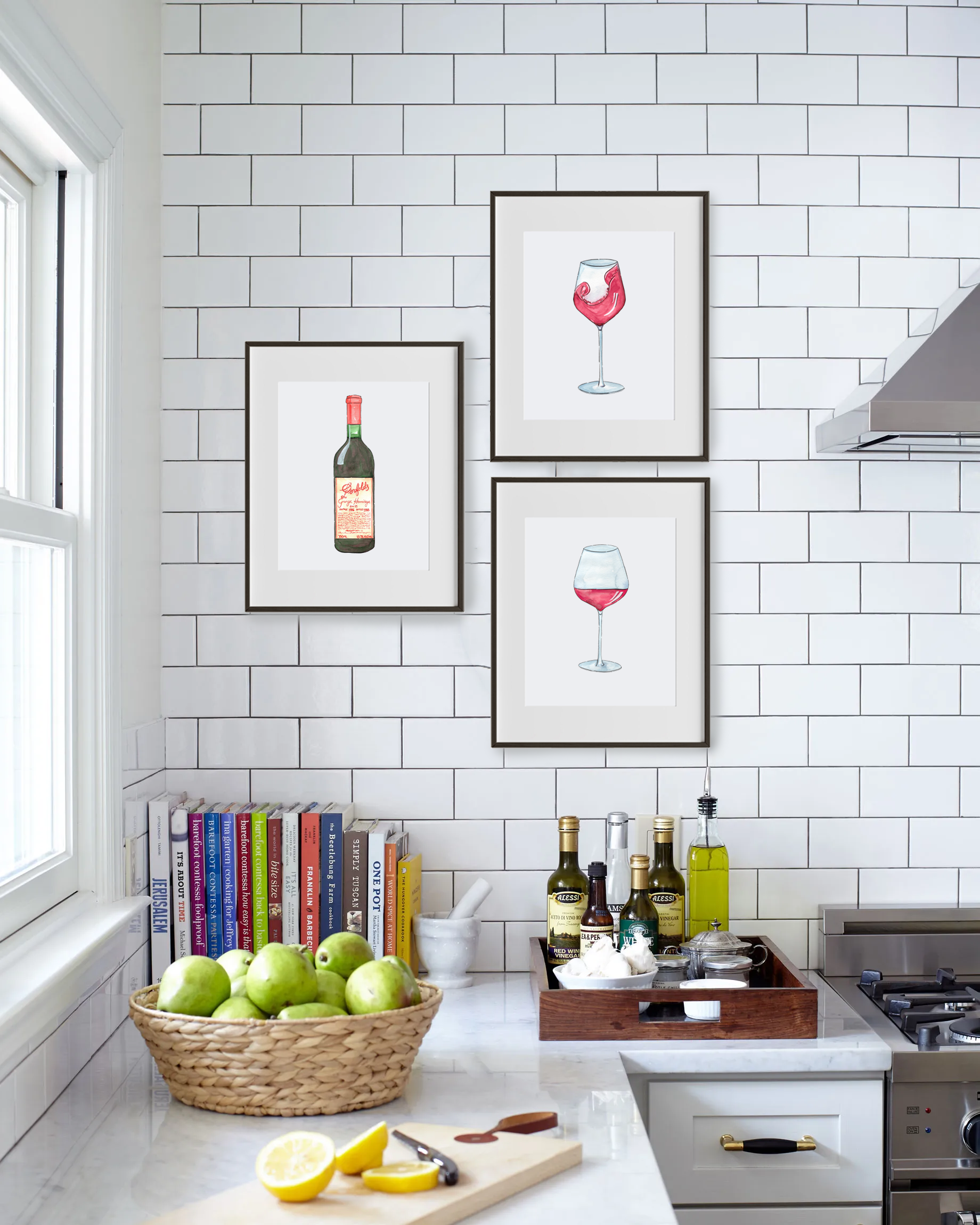 Grange Bottle Red Wine Print - AliceJane