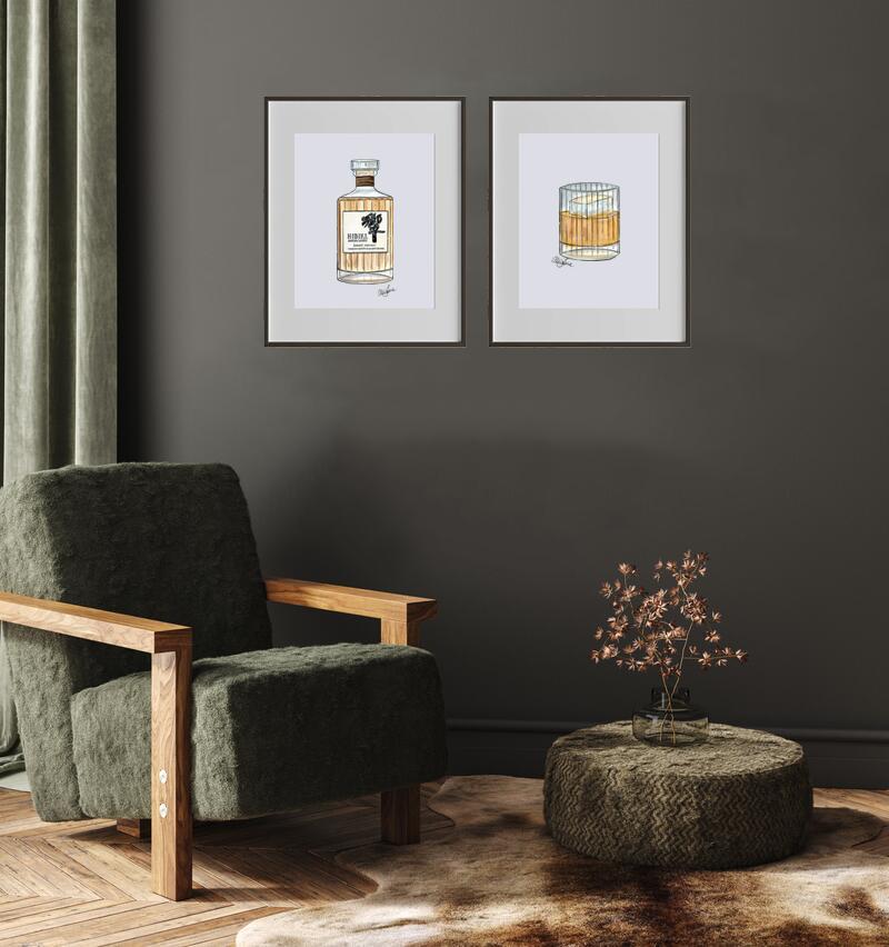Hibiki Whisky Glass Print - AliceJane